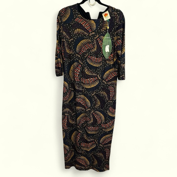 FARM Rio Dresses & Skirts - Farm Rio New Black Wild Bananas Jersey Stretch Dress size XL coastal chic